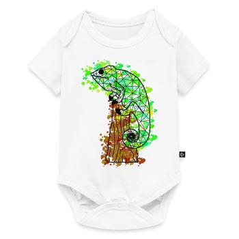 Chameleonn GeomeTRIX bunt - Baby Premium Kurzarmbody - Weiß - Vorne