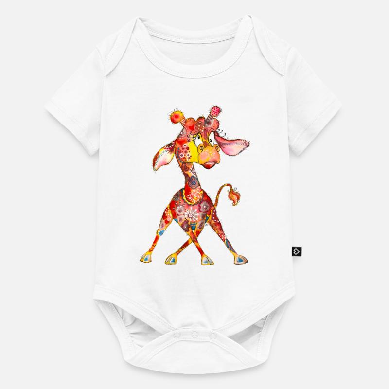 Girafe - L’Edgar - Body à manches courtes Premium Bébé - blanc