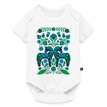 Suède Suède Scandinavie nordique Dala Viking Horse - Body à manches courtes Premium Bébé - blanc - Devant