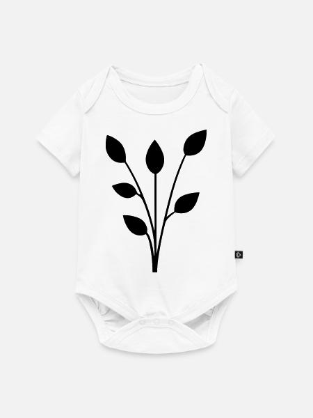 Blume mit Stiel - Baby Premium Kurzarmbody - Weiß