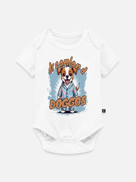 Traumland Hunde 2 - Baby Premium Kurzarmbody - Weiß