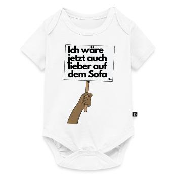 Ich wäre jetzt auch lieber auf dem Sofa - Baby Premium Kurzarmbody - Weiß - Vorne