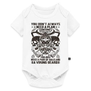 Scandinavie nordique rétro viking mythologie mystique - Body à manches courtes Premium Bébé - blanc - Devant