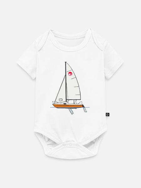 FAM oragne 1 Fenster - Baby Premium Kurzarmbody - Weiß