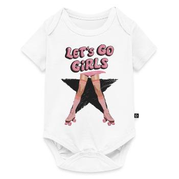 Coole Retro Rollschuhe 80er - Baby Premium Kurzarmbody - Weiß - Vorne