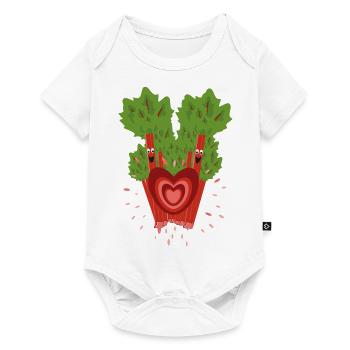 Rhabarber mit sehr viel Herz und liebe. - Baby Premium Kurzarmbody - Weiß - Vorne
