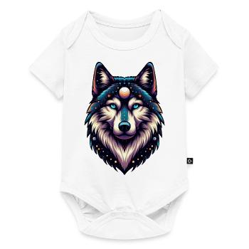 Spiritueller Wolf - Baby Premium Kurzarmbody - Weiß - Vorne