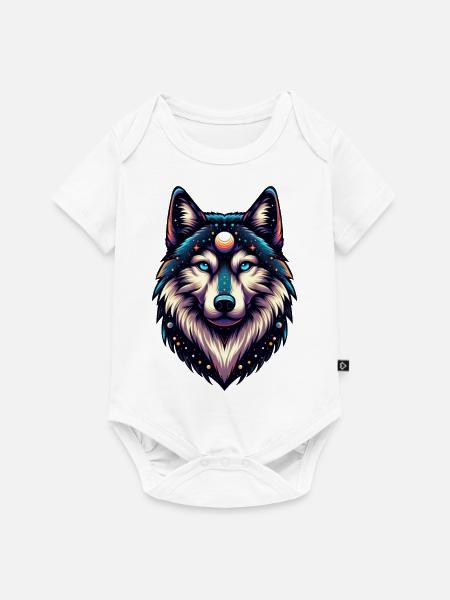Spiritueller Wolf - Baby Premium Kurzarmbody - Weiß