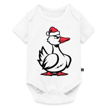 Noël de la bande dessinée de canard - Body à manches courtes Premium Bébé - blanc - Devant