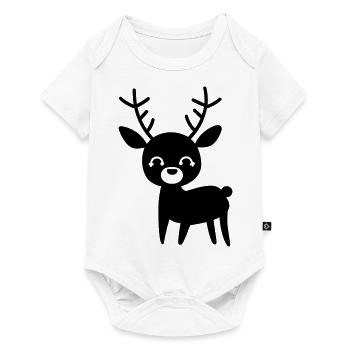 Hirsch - Baby Premium Kurzarmbody - Weiß - Vorne