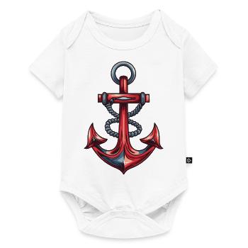 Anker Hafen - Baby Premium Kurzarmbody - Weiß - Vorne