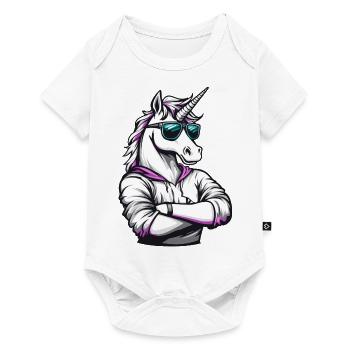 Bande dessinée Licorne - Body à manches courtes Premium Bébé - blanc - Devant