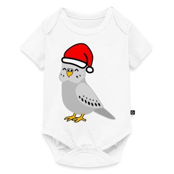 Christmas - Festive Gray Budgie - Baby Premium short-sleeve bodysuit - white - Front