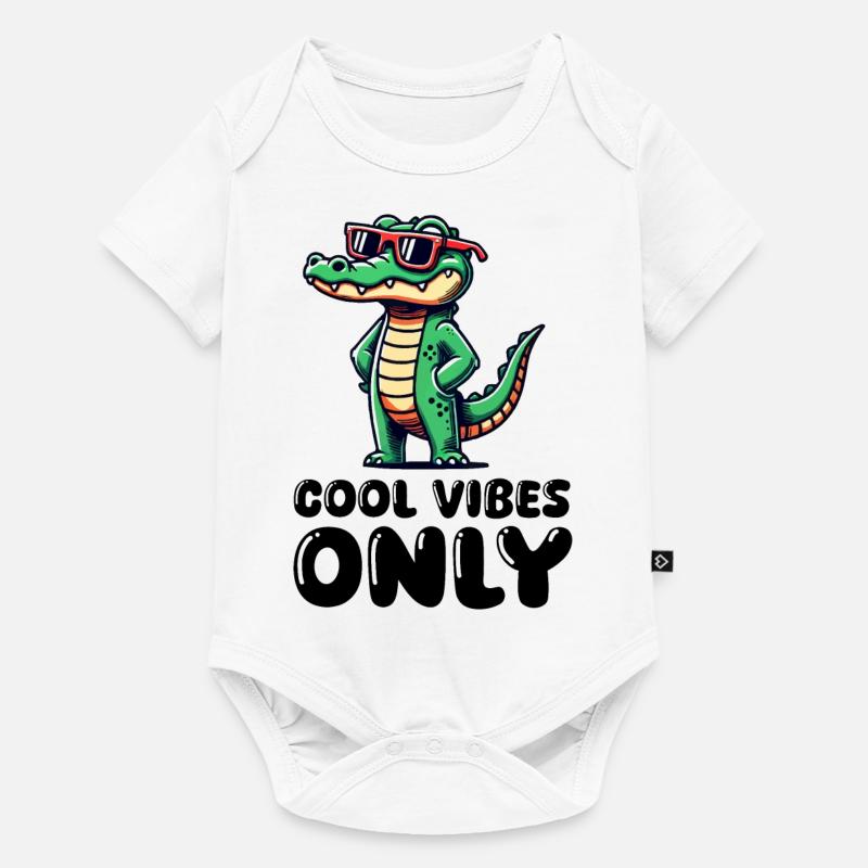 Crocodile Cool - Body à manches courtes Premium Bébé - blanc