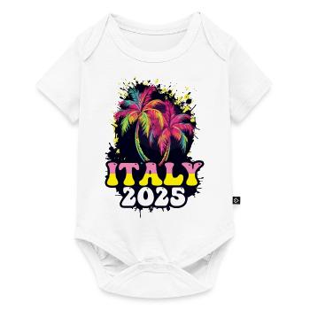 Italie 2025 Palmiers de vacances - Body à manches courtes Premium Bébé - blanc - Devant