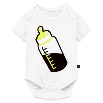 Baby-Fläschchen - Baby Premium Kurzarmbody - Weiß - Vorne