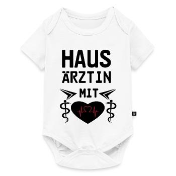 Hausärztin mit Herz Geschenk - Baby Premium Kurzarmbody - Weiß - Vorne
