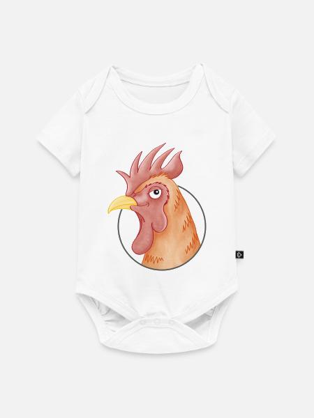 stolzer Hahn - Baby Premium Kurzarmbody - Weiß
