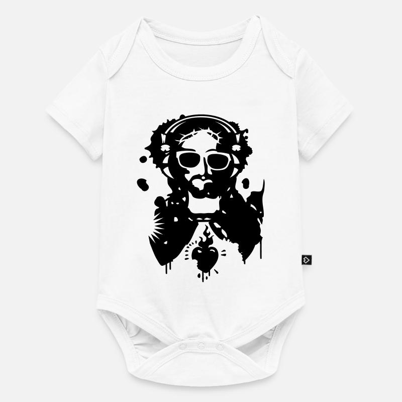 Jésus Graffiti avec un casque et lunettes de - Body à manches courtes Premium Bébé - blanc