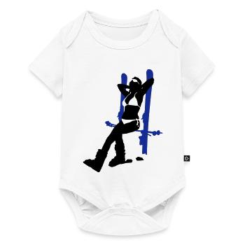 ski girl - Body à manches courtes Premium Bébé - blanc - Devant