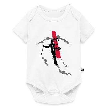 de snowboard freeride - Body à manches courtes Premium Bébé - blanc - Devant