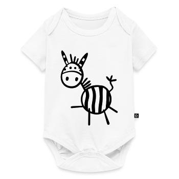 Funny Zebra - Baby Premium short-sleeve bodysuit - white - Front