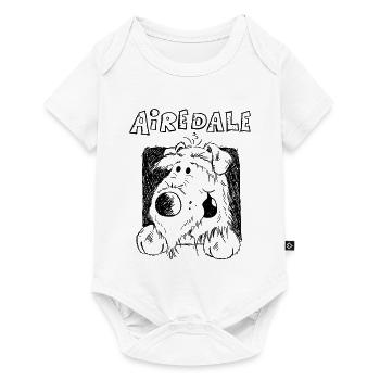 Drôle Airedale Terrier - Chien - Cadeau - Body à manches courtes Premium Bébé - blanc - Devant