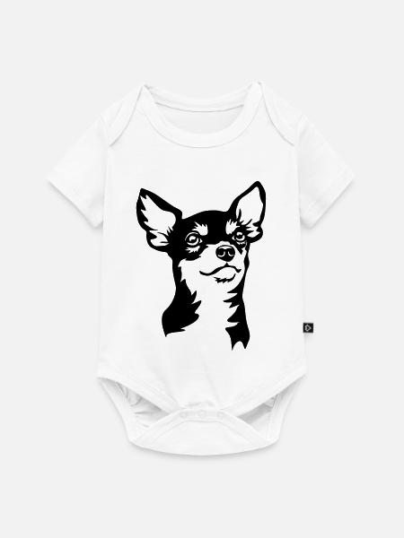 Chihuahua Kopf - Baby Premium Kurzarmbody - Weiß