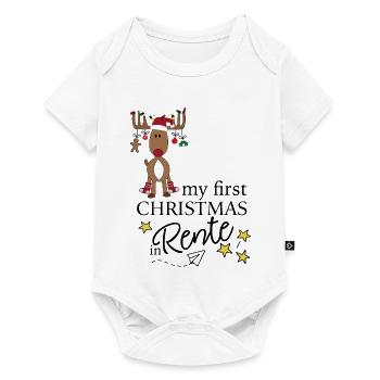 Lustige Geschenke zu Weihnachten mit Elch - Baby Premium Kurzarmbody - Weiß - Vorne