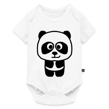 Panda - Baby Premium Kurzarmbody - Weiß - Vorne
