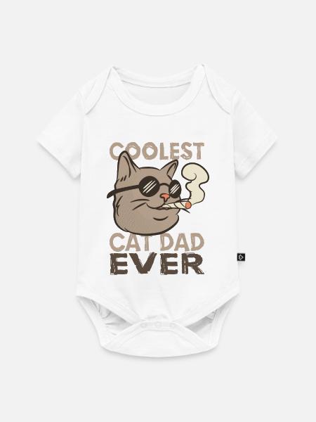 Katzenpapa - Baby Premium Kurzarmbody - Weiß