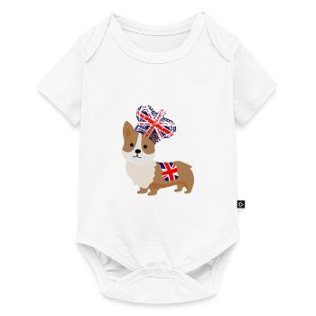 Le Queens Platinum Jubilee Corgi Emoji - Body à manches courtes Premium Bébé - blanc - Devant
