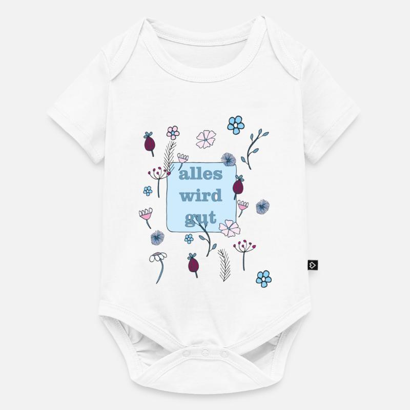 alles wird gut in blau - Baby Premium Kurzarmbody - Weiß