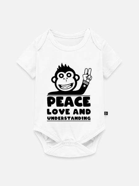 Frieden, Liebe und Verständnis - Baby Premium Kurzarmbody - Weiß