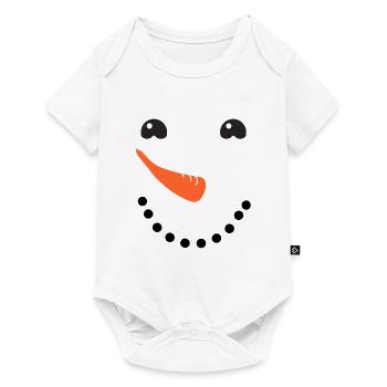Schneemann Gesicht - Baby Premium Kurzarmbody - Weiß - Vorne