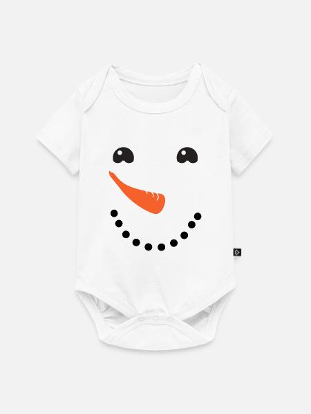 Schneemann Gesicht - Baby Premium Kurzarmbody - Weiß