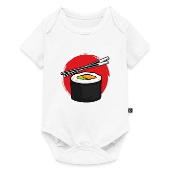 Soleil rouge de maki blanc Sushi Roll - Body à manches courtes Premium Bébé - blanc - Devant
