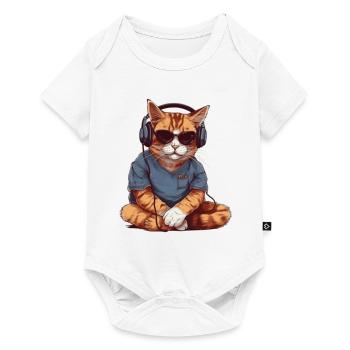 Katze Katzen cool Geschenkidee - Baby Premium Kurzarmbody - Weiß - Vorne