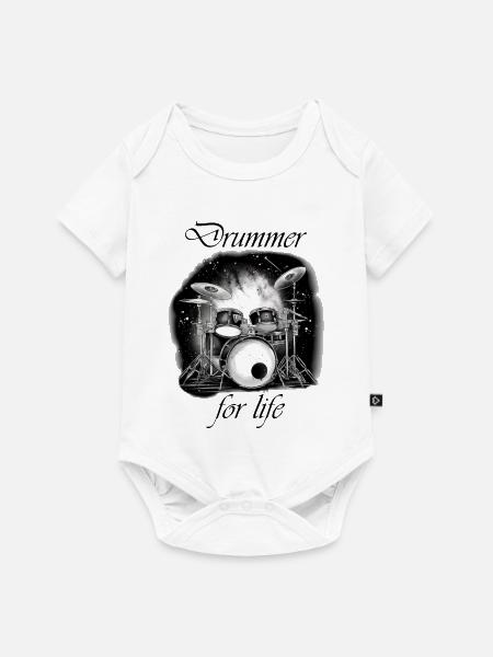 Drummer for life - Baby Premium Kurzarmbody - Weiß
