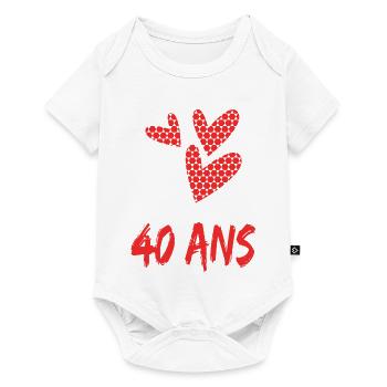 40. 40 ANS. 40e ANNIVERSAIRE. ANNIVERSAIRE 40 ANS. - Body à manches courtes Premium Bébé - blanc - Devant