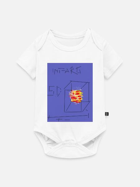 Kubische Flammengrafik - Baby Premium Kurzarmbody - Weiß