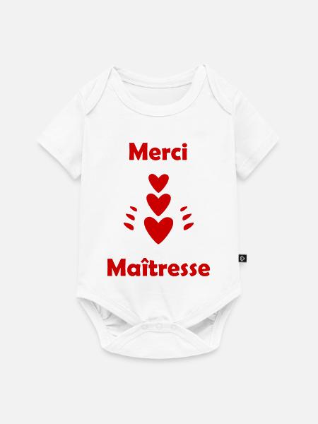DANKE HERRIN - Baby Premium Kurzarmbody - Weiß