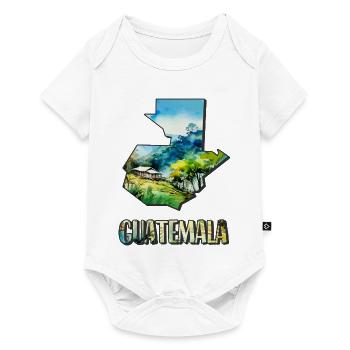 Carte à l’aquarelle du Guatemala - Body à manches courtes Premium Bébé - blanc - Devant