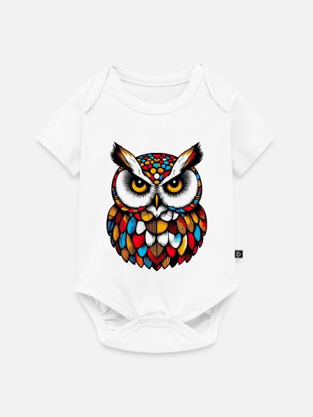 Eule - Baby Premium Kurzarmbody - Weiß