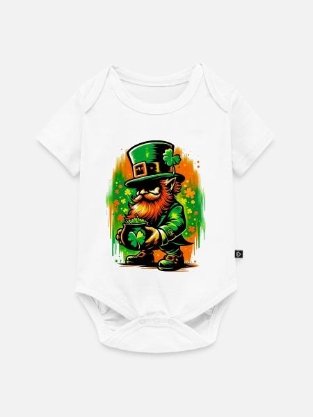 Leprechaun Irland - Baby Premium Kurzarmbody - Weiß