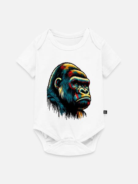 Gorilla - Baby Premium Kurzarmbody - Weiß