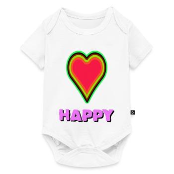 Coeur lumineux avec symbolisme du bonheur - Body à manches courtes Premium Bébé - blanc - Devant
