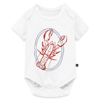 Vintage Red Lobster Illustration on Navy - Baby Premium short-sleeve bodysuit - white - Front
