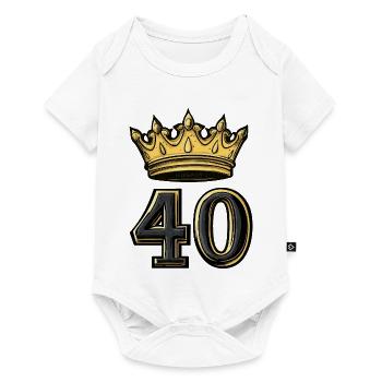 40 Zahl Krone - Baby Premium Kurzarmbody - Weiß - Vorne