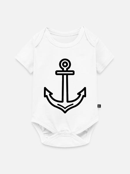 Anker - Baby Premium Kurzarmbody - Weiß